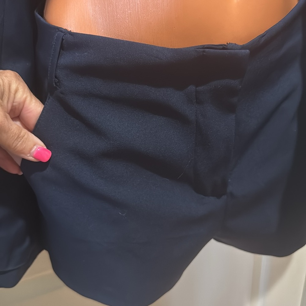 FOREVER 21 Navy Blue 2p Suit Double Breasted Blazer High Waist Shorts S Small - Picture 4 of 13